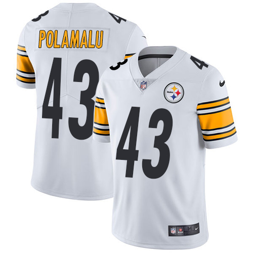 Nike Steelers #43 Troy Polamalu White Youth Stitched NFL Vapor Untouchable Limited Jersey
